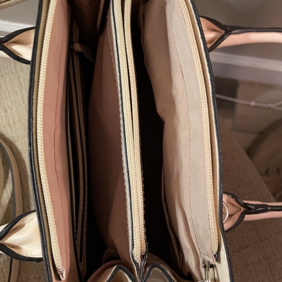 Purse Handbag Natural Ivory Tan Butterflies Summer - Picture 11 of 15